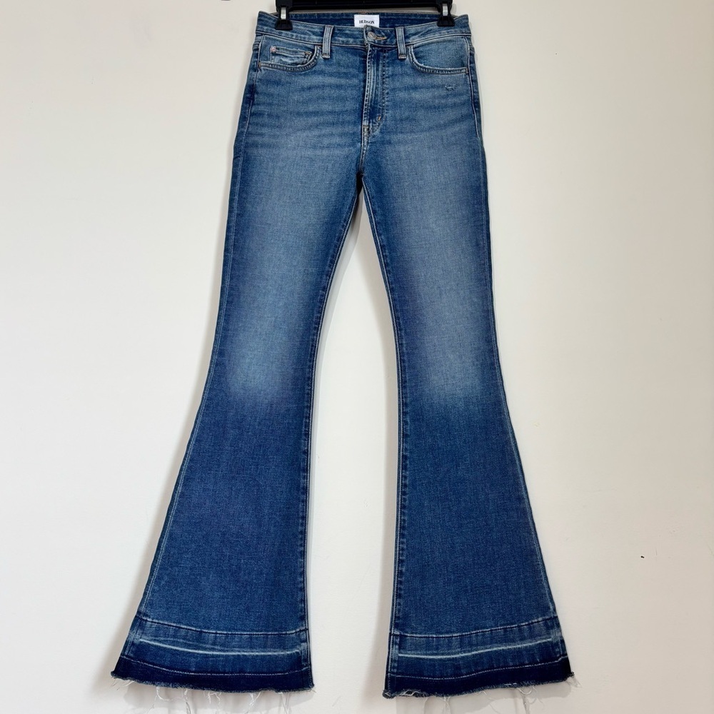 HUDSON HEIDI Rockport boho cowgirl high rise flare leg released raw hem jeans 26